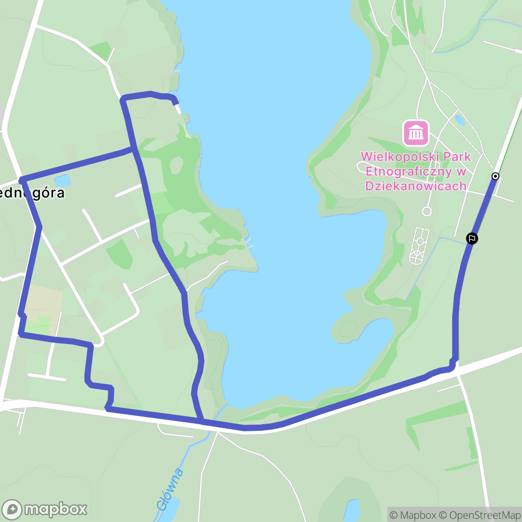 Dziekanowice: mapa trasy - Poland