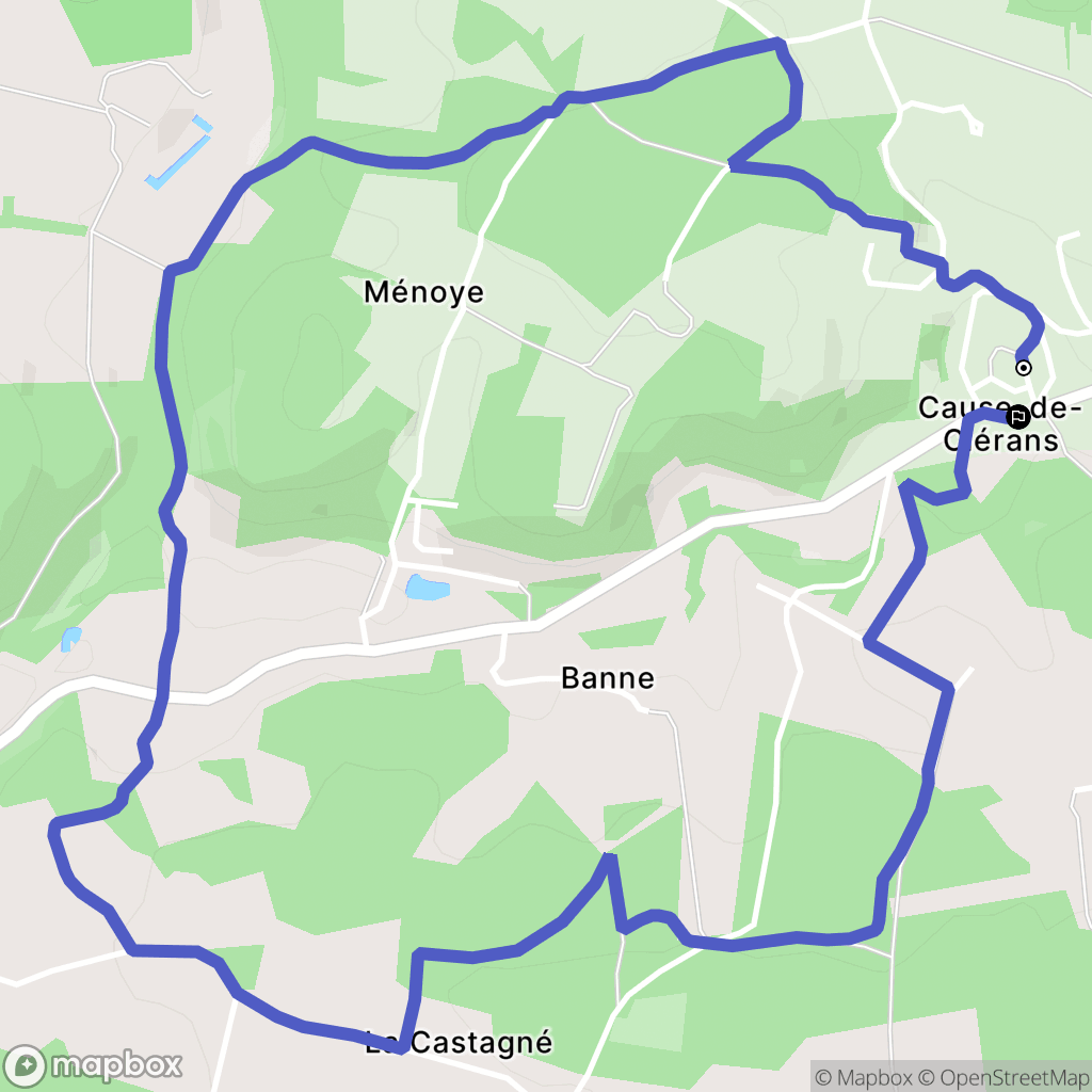 Cause-de-Clérans : carte du parcours de randonnée - France