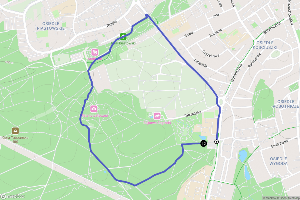 Zielona Góra: mapa trasy - Poland