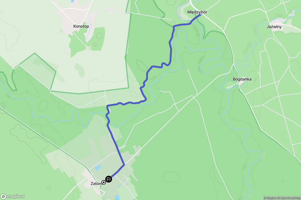 Zatom: mapa trasy - Poland
