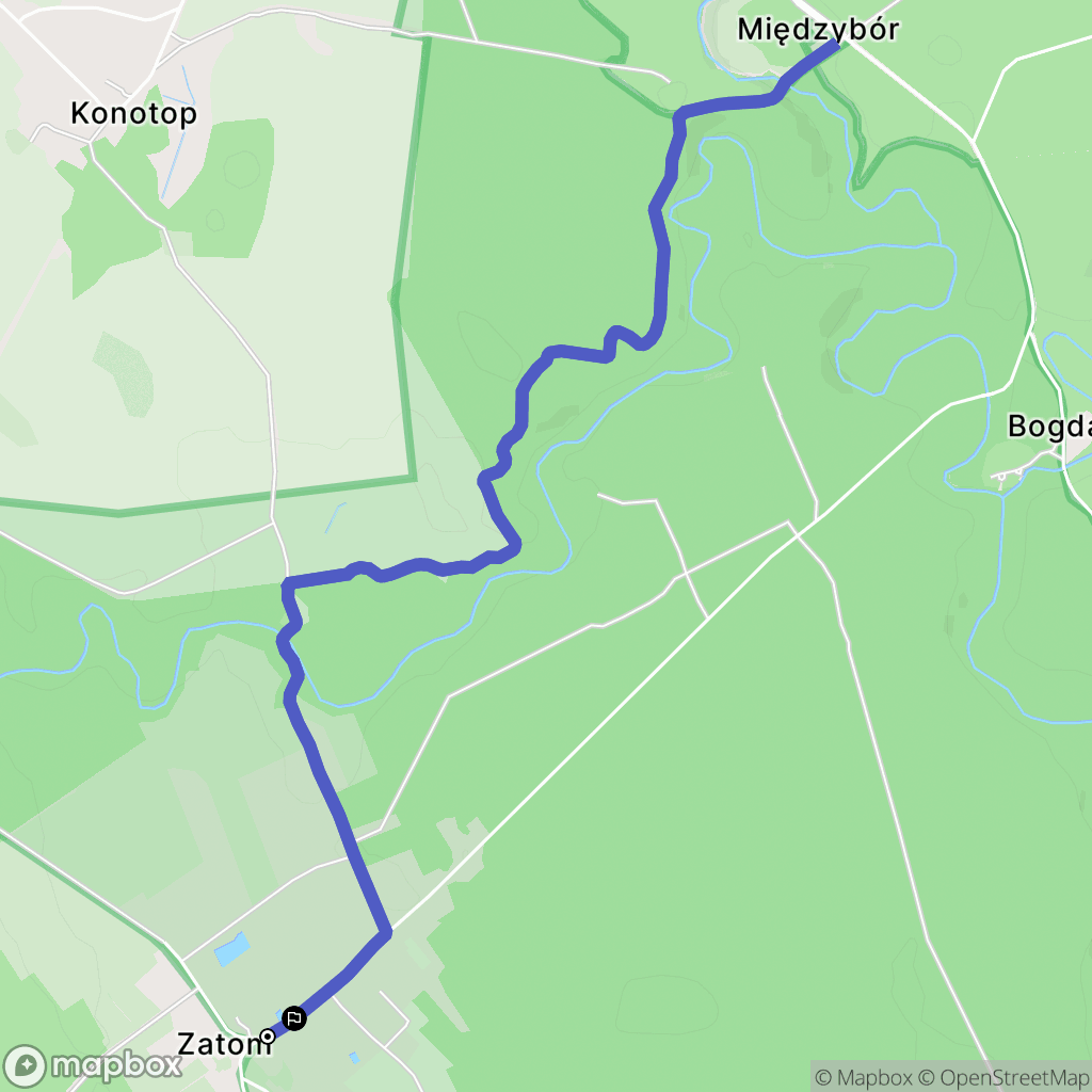 Zatom: mapa trasy - Poland
