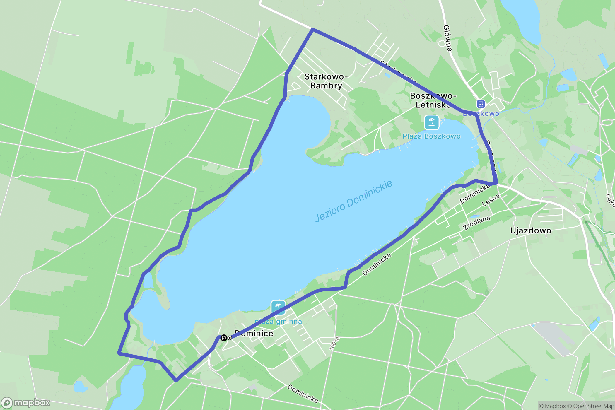 Dominice: mapa trasy - Poland