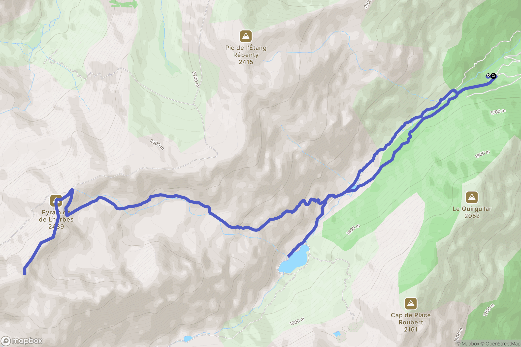 Mérens-les-Vals : carte du parcours de randonnée - France