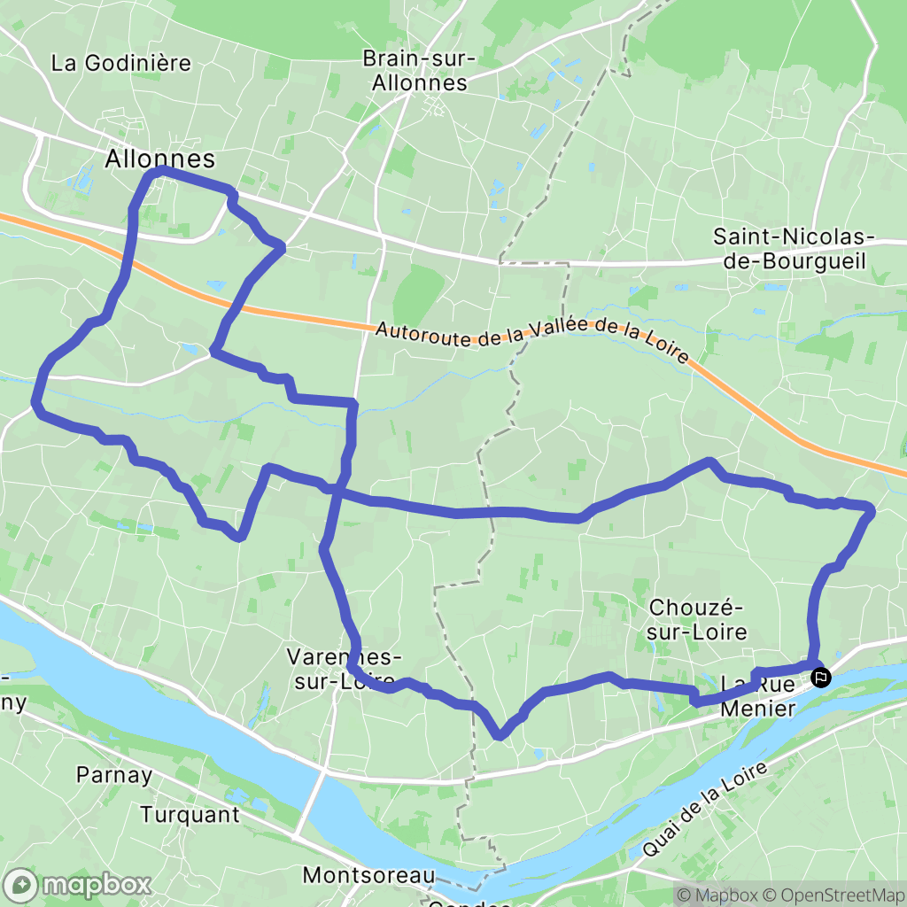 Chouzé-sur-Loire : carte du parcours de randonnée - France
