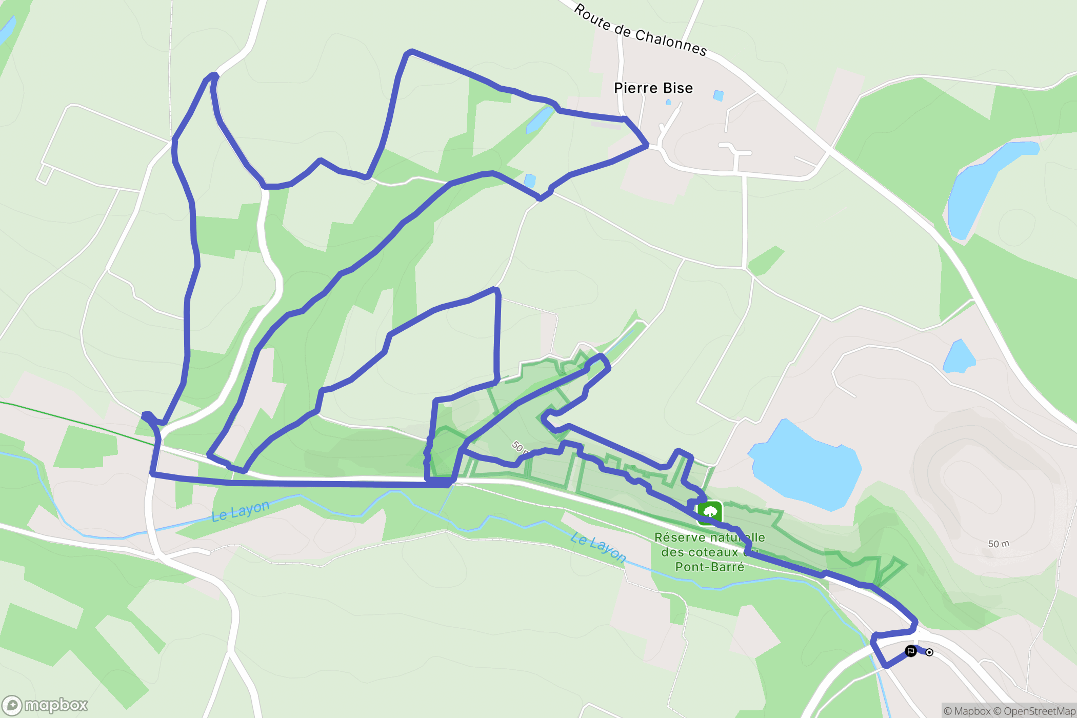 Beaulieu-sur-Layon : carte du parcours de randonnée - France