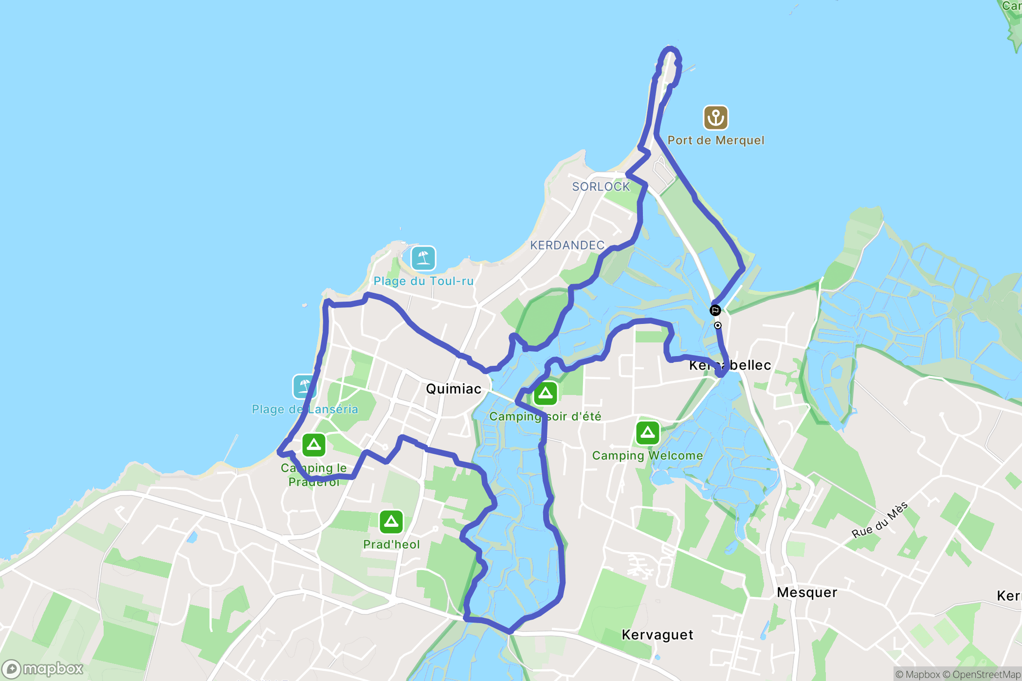 Mesquer : carte du parcours de randonnée - France