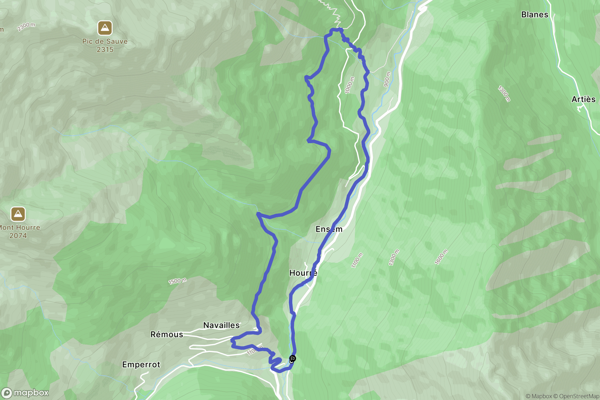 Auzat : carte du parcours de randonnée - France