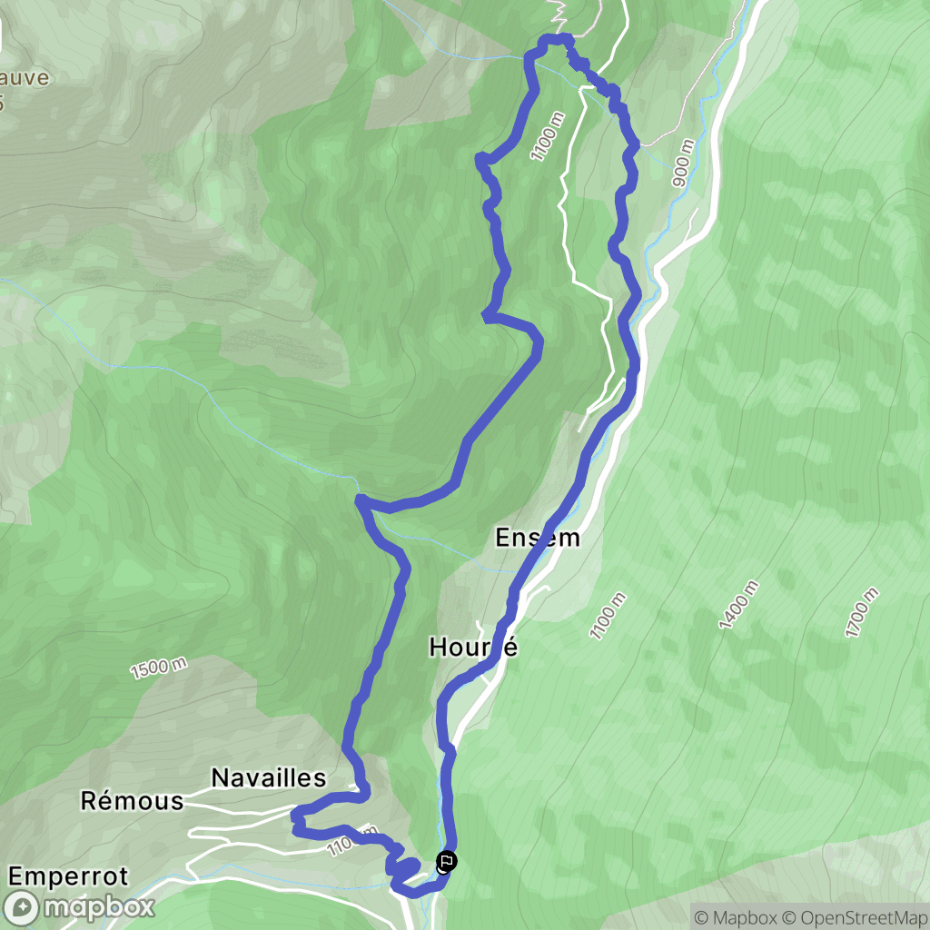 Auzat : carte du parcours de randonnée - France