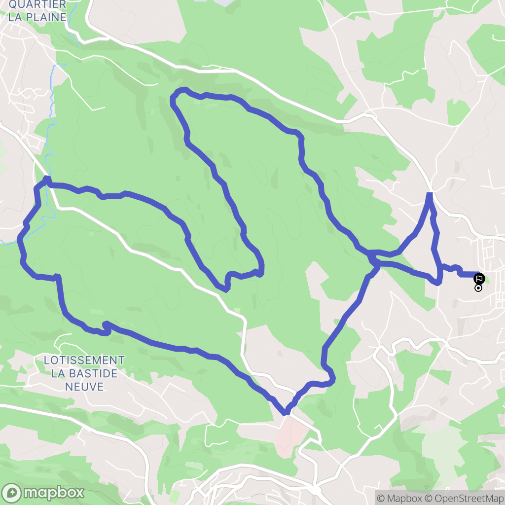 Gréasque : carte du parcours de randonnée - France