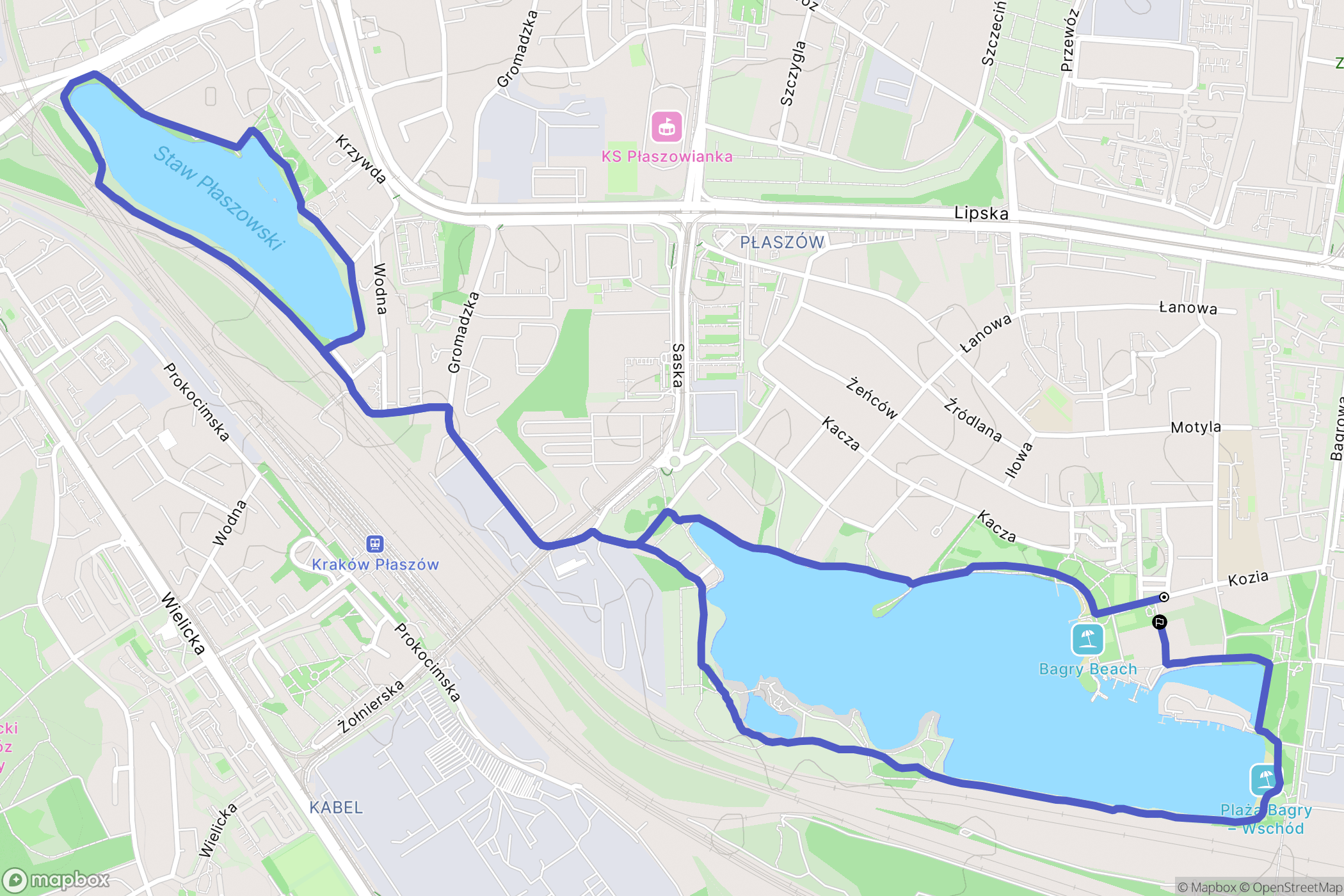 Kraków: mapa trasy - Poland