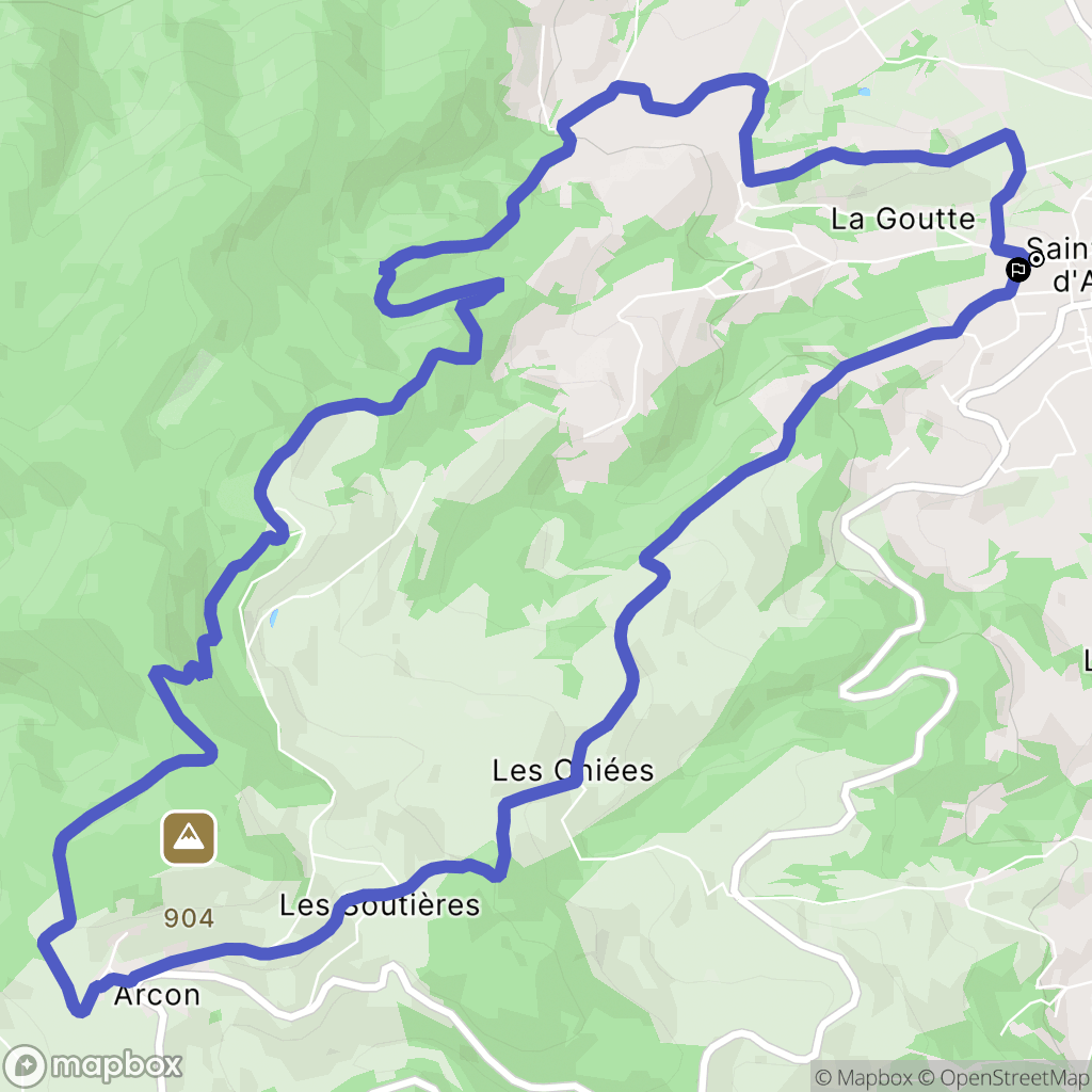 Saint-André-d'Apchon : carte du parcours de randonnée - France