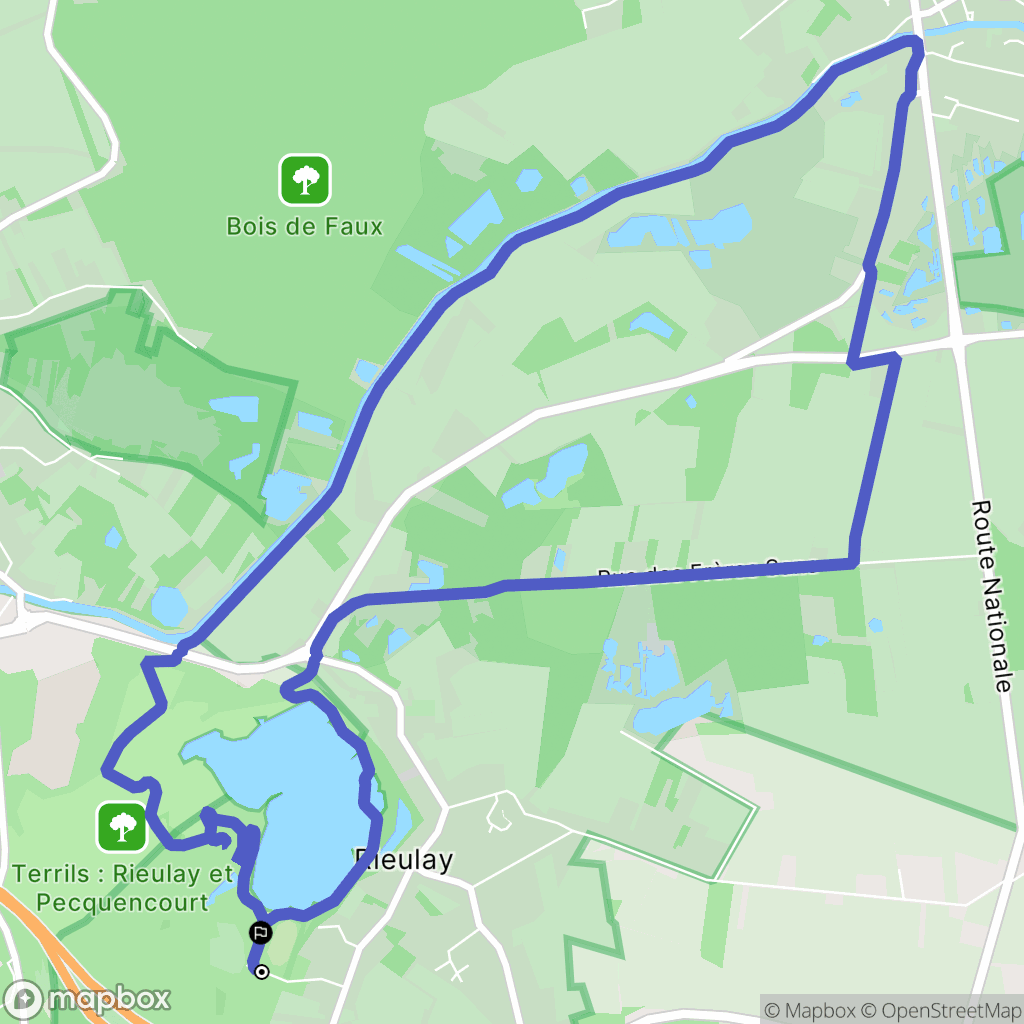 Rieulay : carte du parcours de randonnée - France