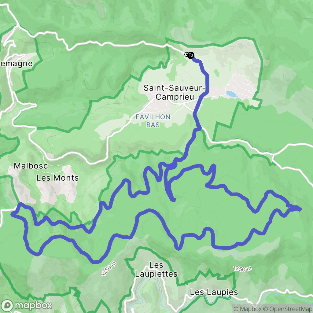 Saint-Sauveur-Camprieu : carte du parcours de randonnée - France