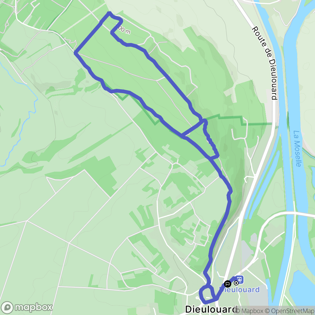 Dieulouard : carte du parcours de randonnée - France