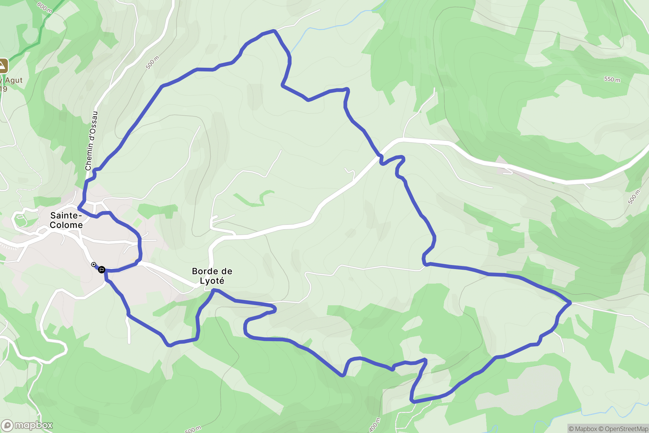 Sainte-Colome : carte du parcours de randonnée - France