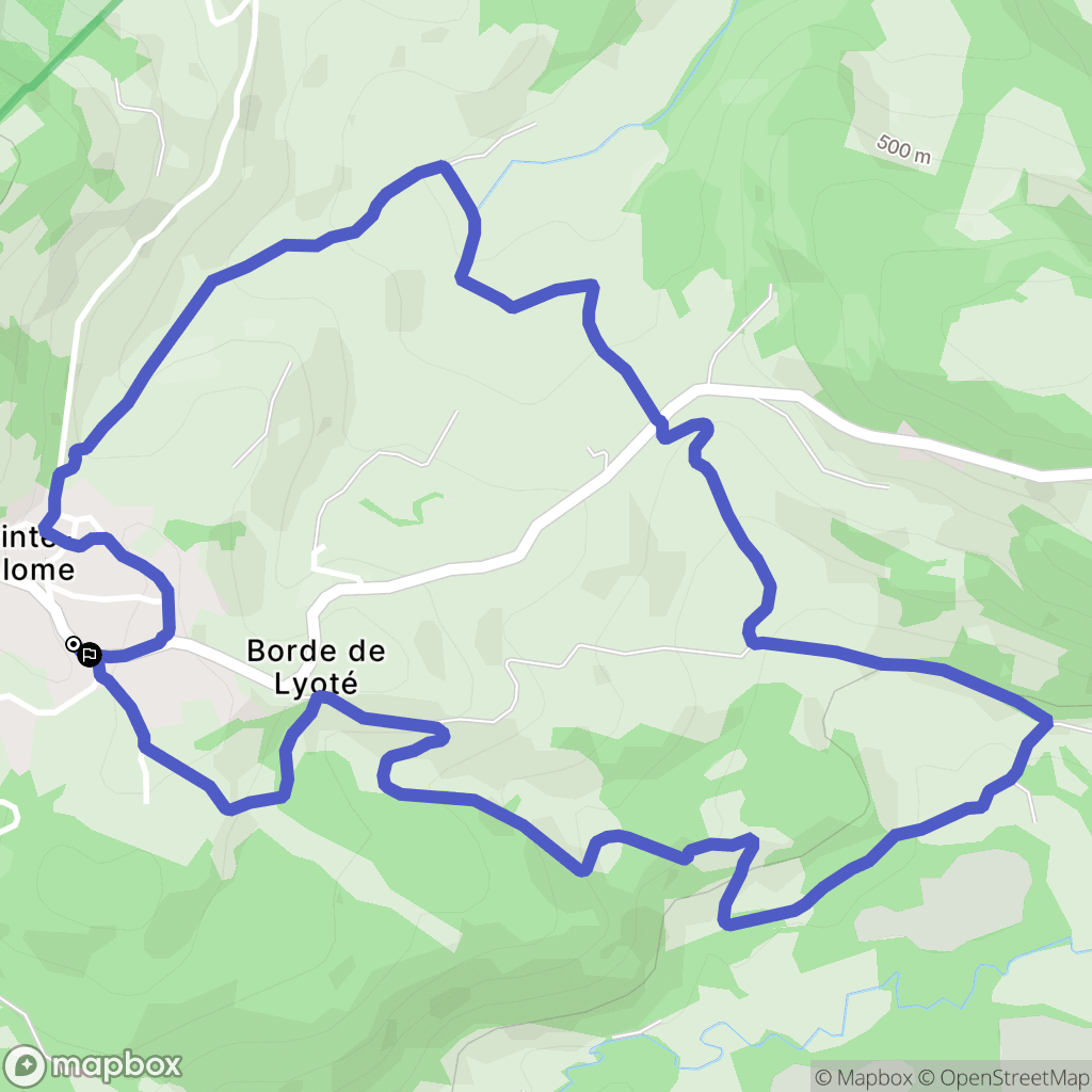 Sainte-Colome : carte du parcours de randonnée - France