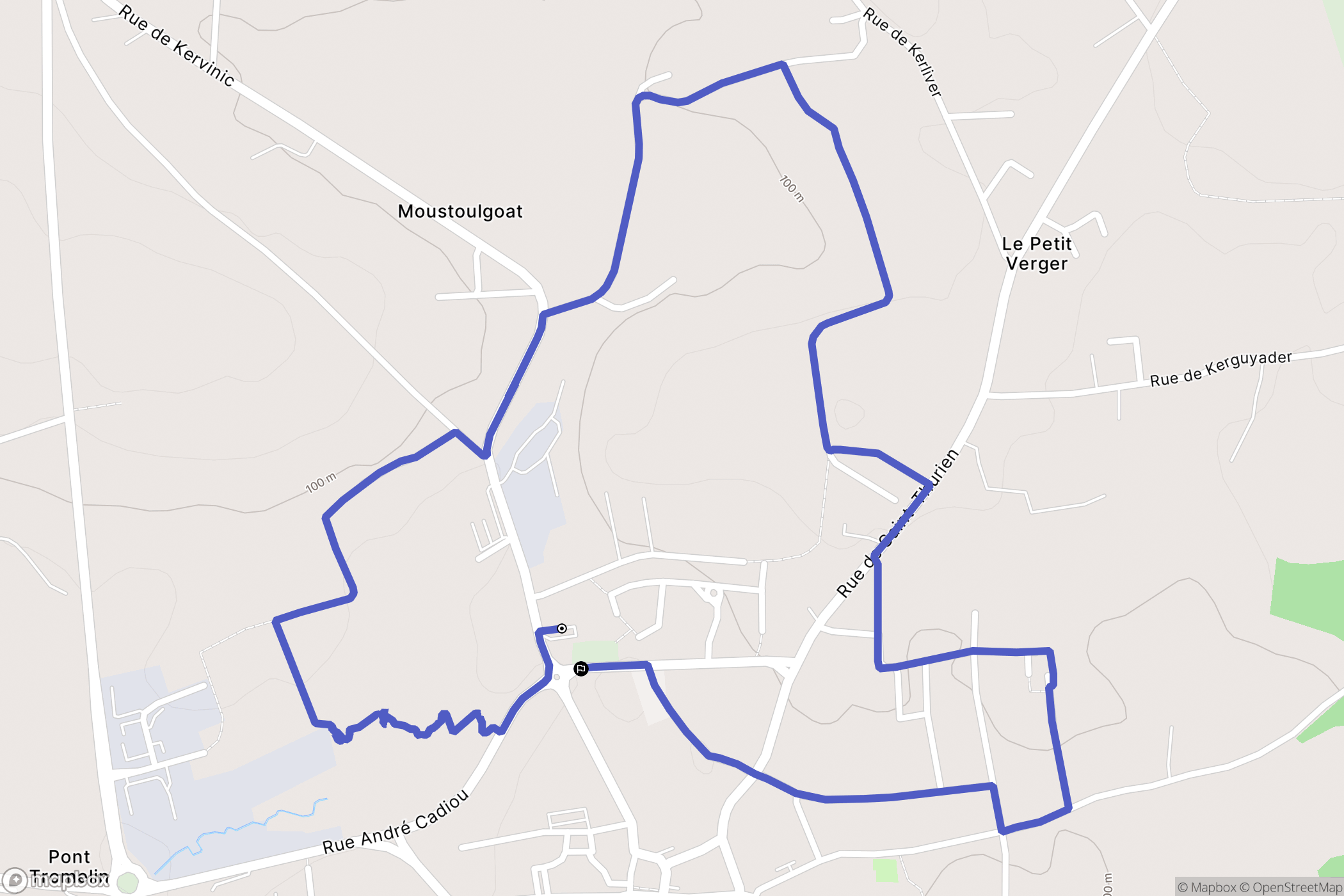 Bannalec : carte du parcours de randonnée - France