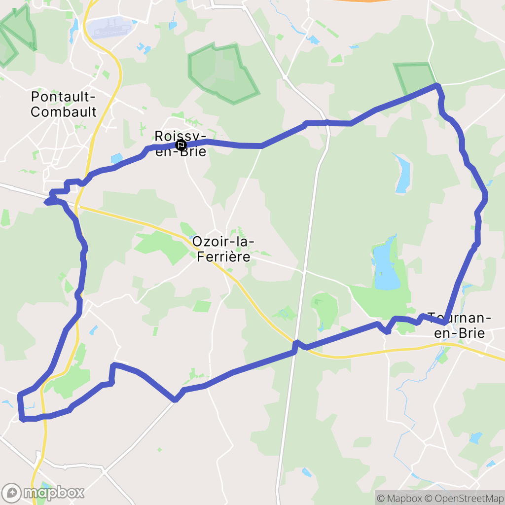 Roissy-en-Brie : carte du parcours de randonnée - France