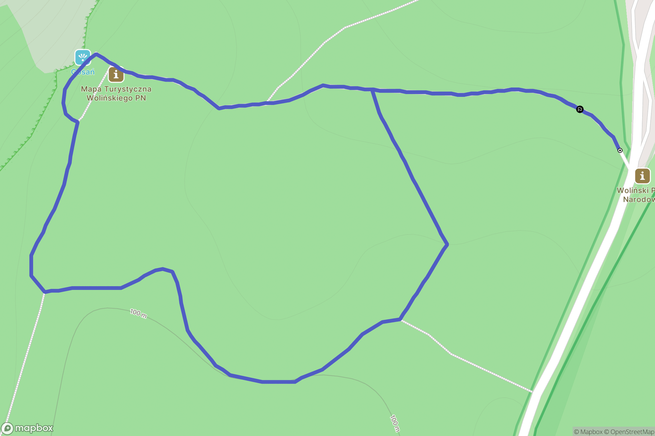 Biała Góra: mapa trasy - Poland
