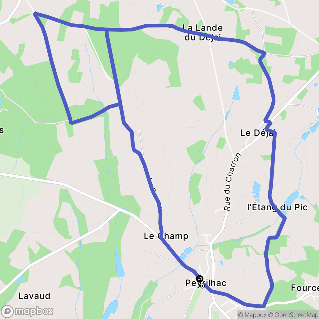 Peyrilhac : carte du parcours de randonnée - France