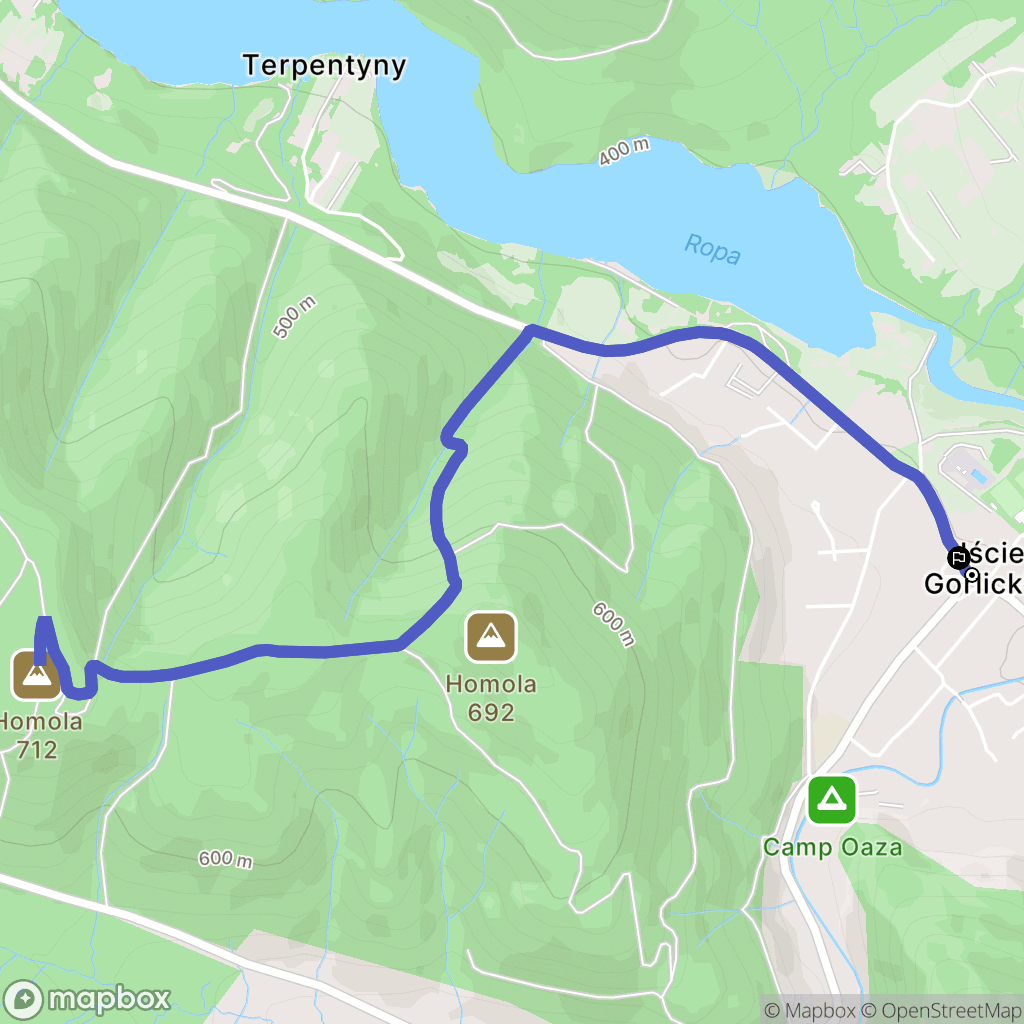 Uście Gorlickie: mapa trasy - Poland