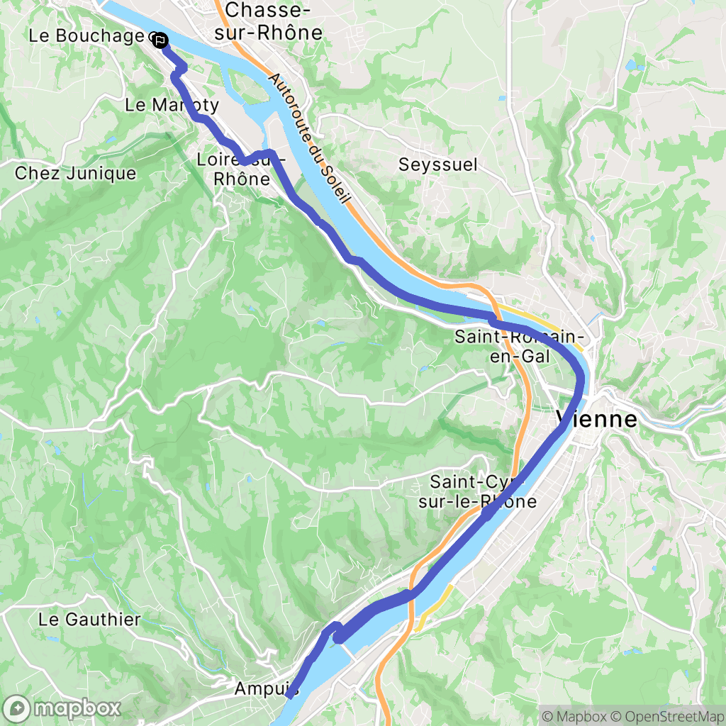 Givors : carte du parcours de randonnée - France