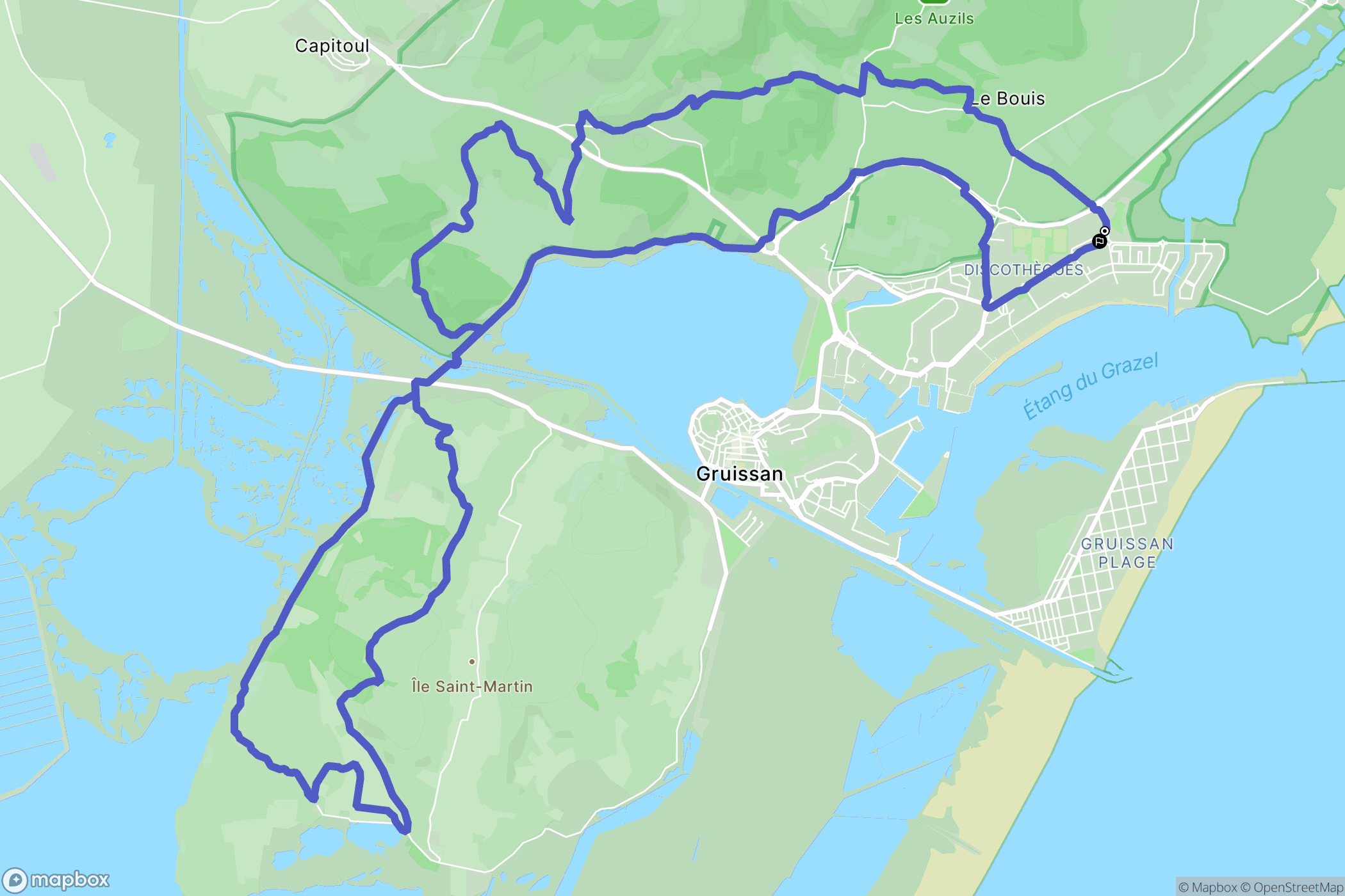 Gruissan : carte du parcours de randonnée - France