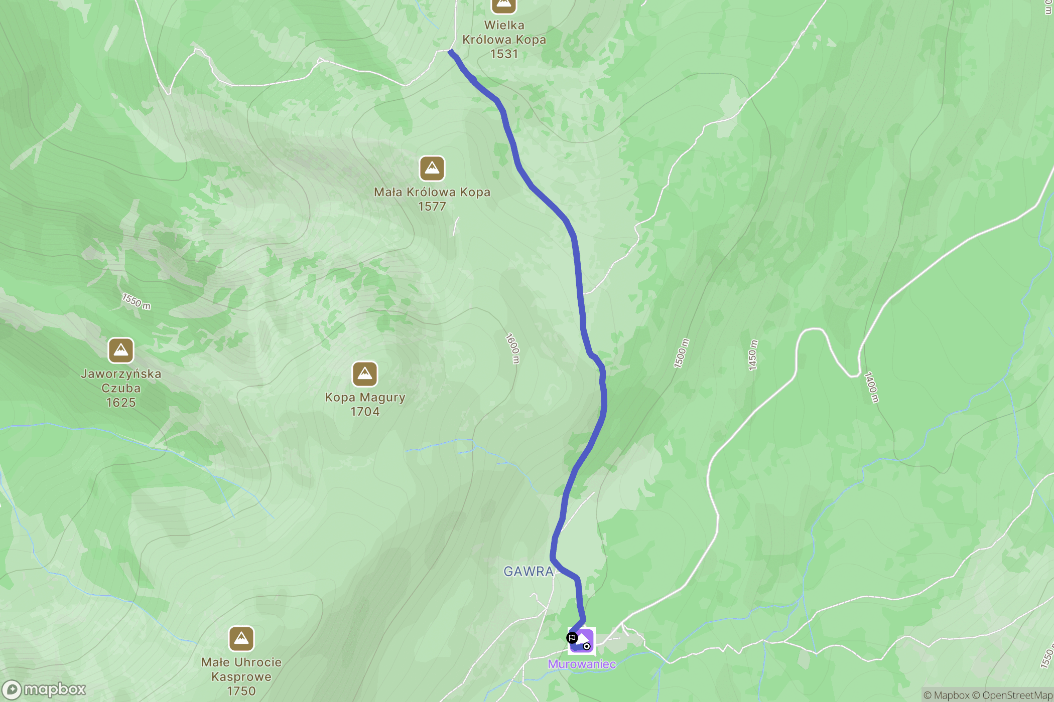 Zakopane: mapa trasy - Poland