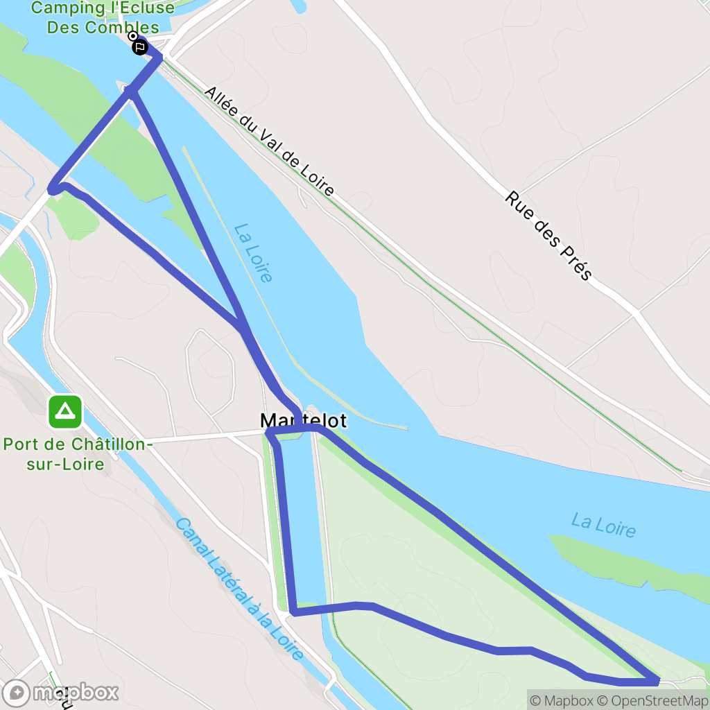 Briare : carte du parcours de randonnée - France