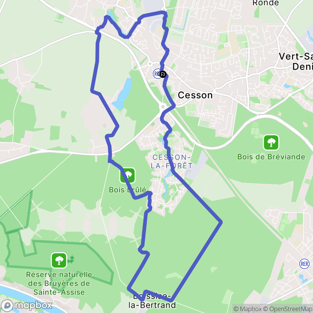 Cesson : carte du parcours de randonnée - France