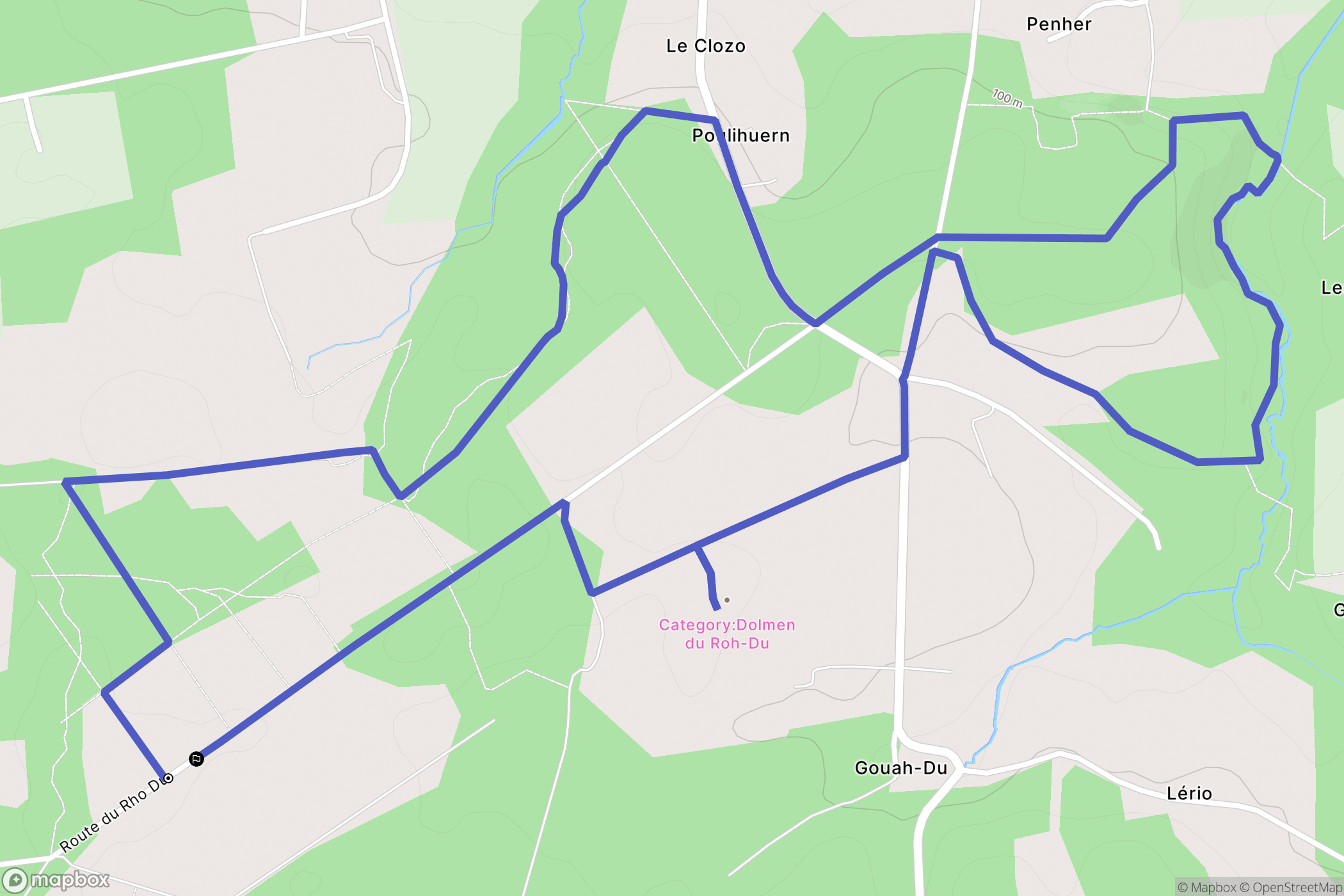 Camors : carte du parcours de randonnée - France
