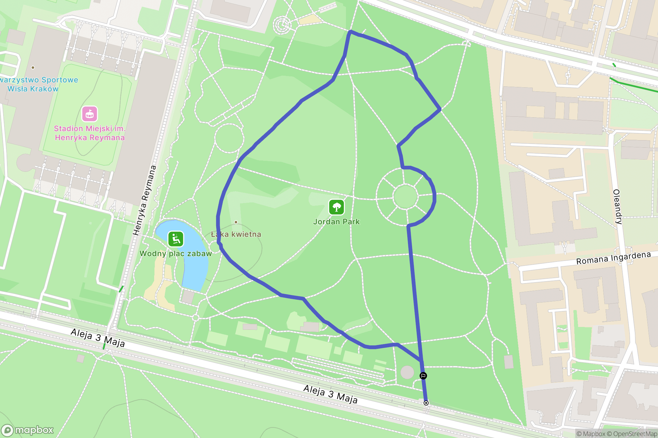 Kraków: mapa trasy - Poland