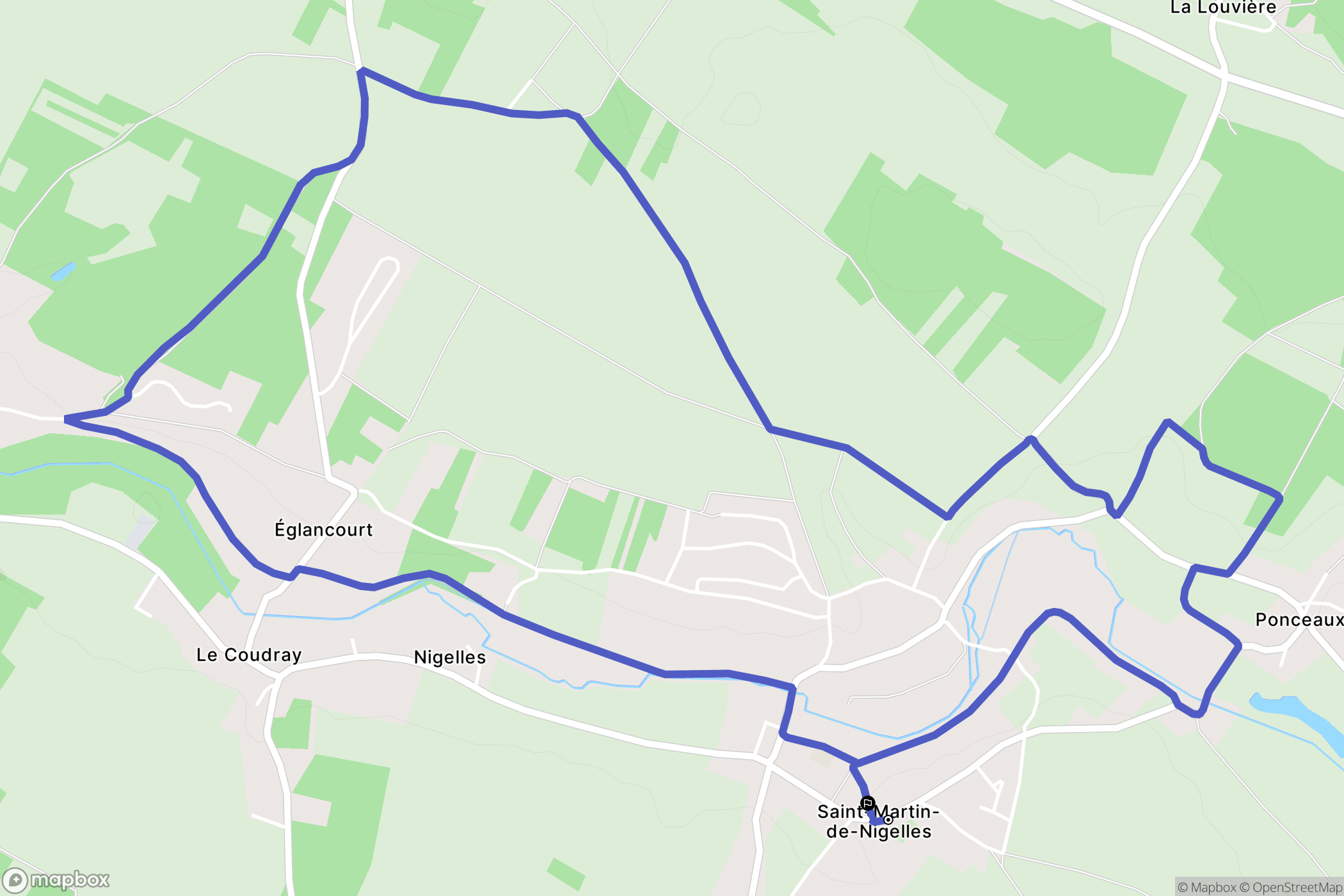 Saint-Martin-de-Nigelles : carte du parcours de randonnée - France