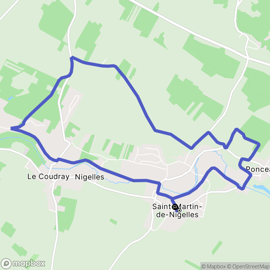 Saint-Martin-de-Nigelles : carte du parcours de randonnée - France