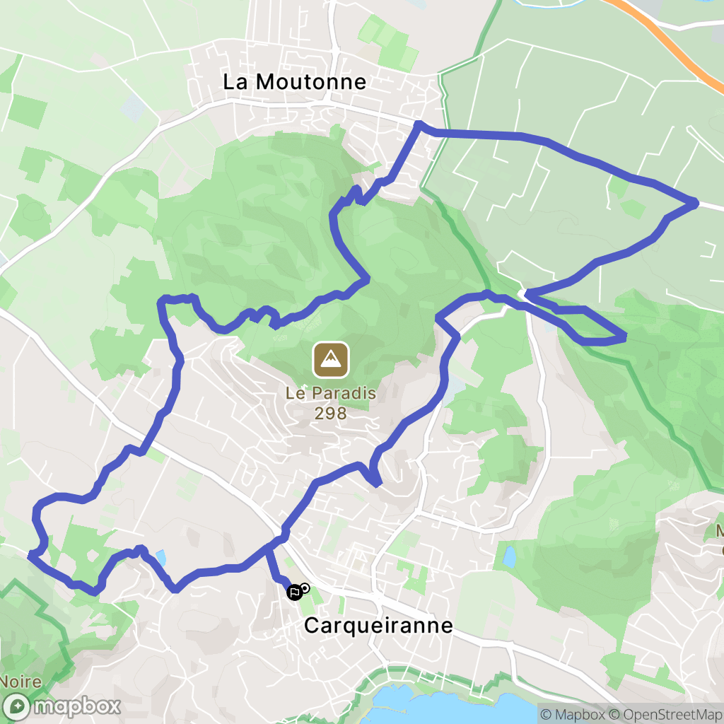Carqueiranne : carte du parcours de randonnée - France