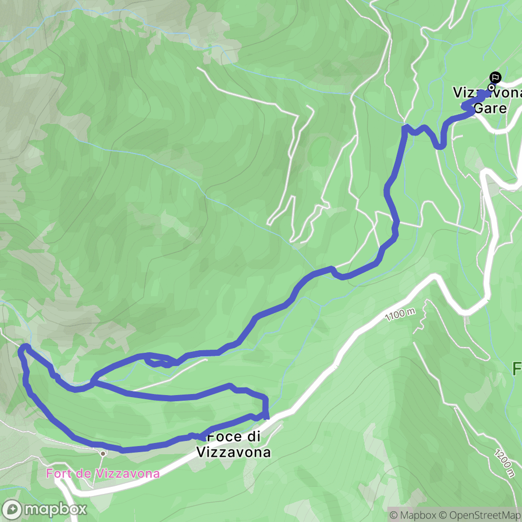 Vivario : carte du parcours de randonnée - France