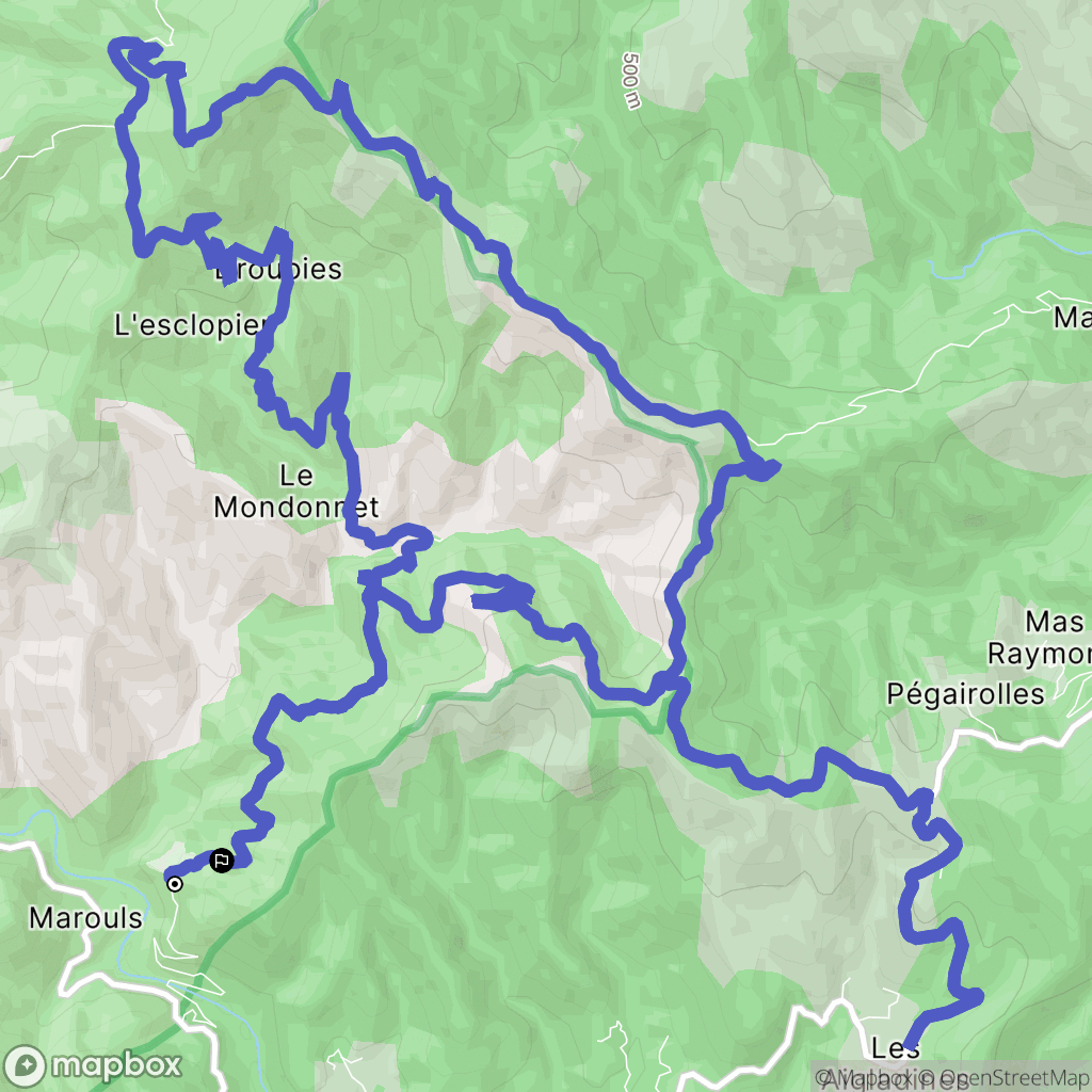 Saint-Étienne-Vallée-Française : carte du parcours de randonnée - France