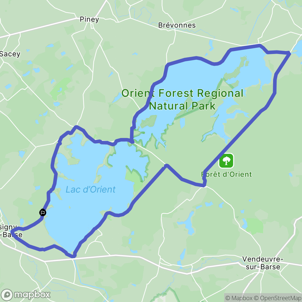 Lusigny-sur-Barse : carte du parcours de randonnée - France