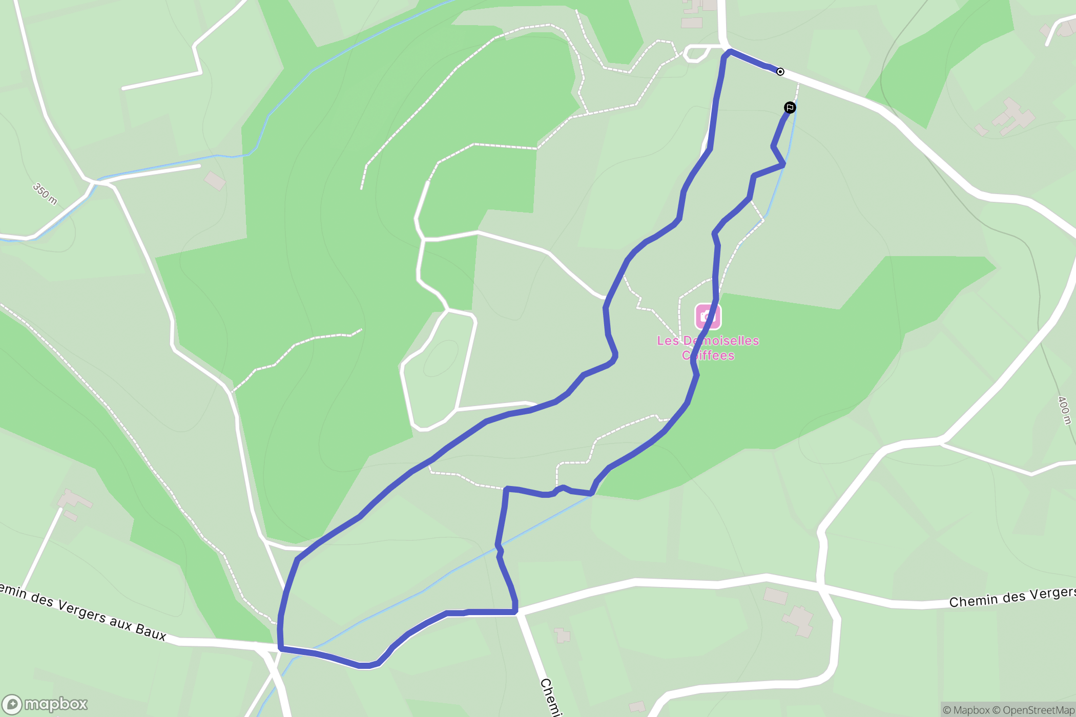 Bédoin : carte du parcours de randonnée - France