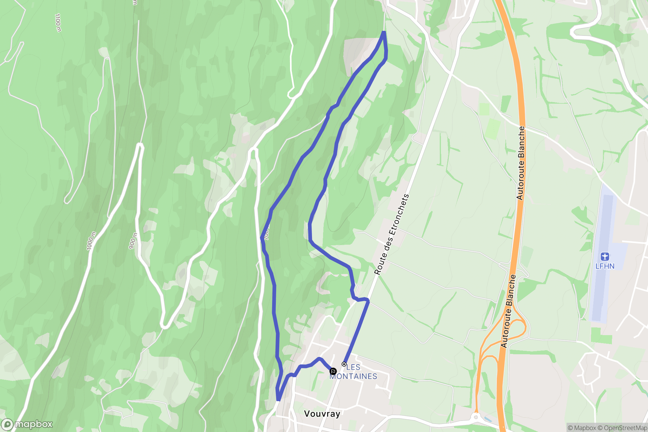 Valserhône : carte du parcours de randonnée - France