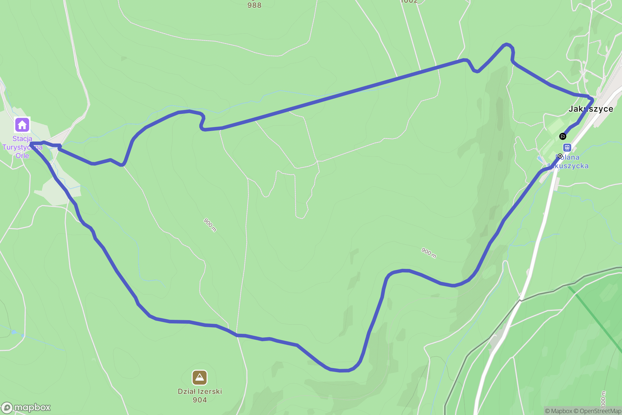 Szklarska Poręba: mapa trasy - Poland