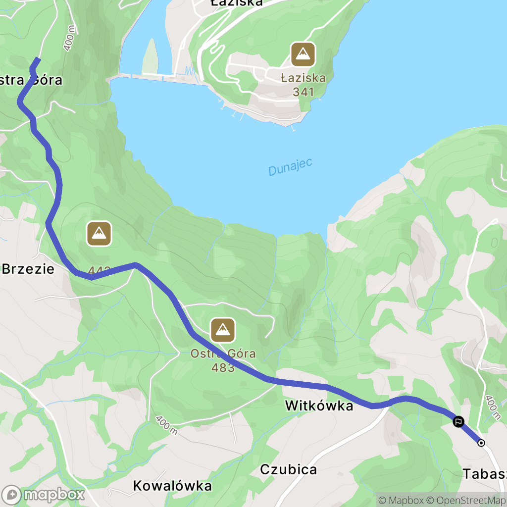 Tabaszowa: mapa trasy - Poland