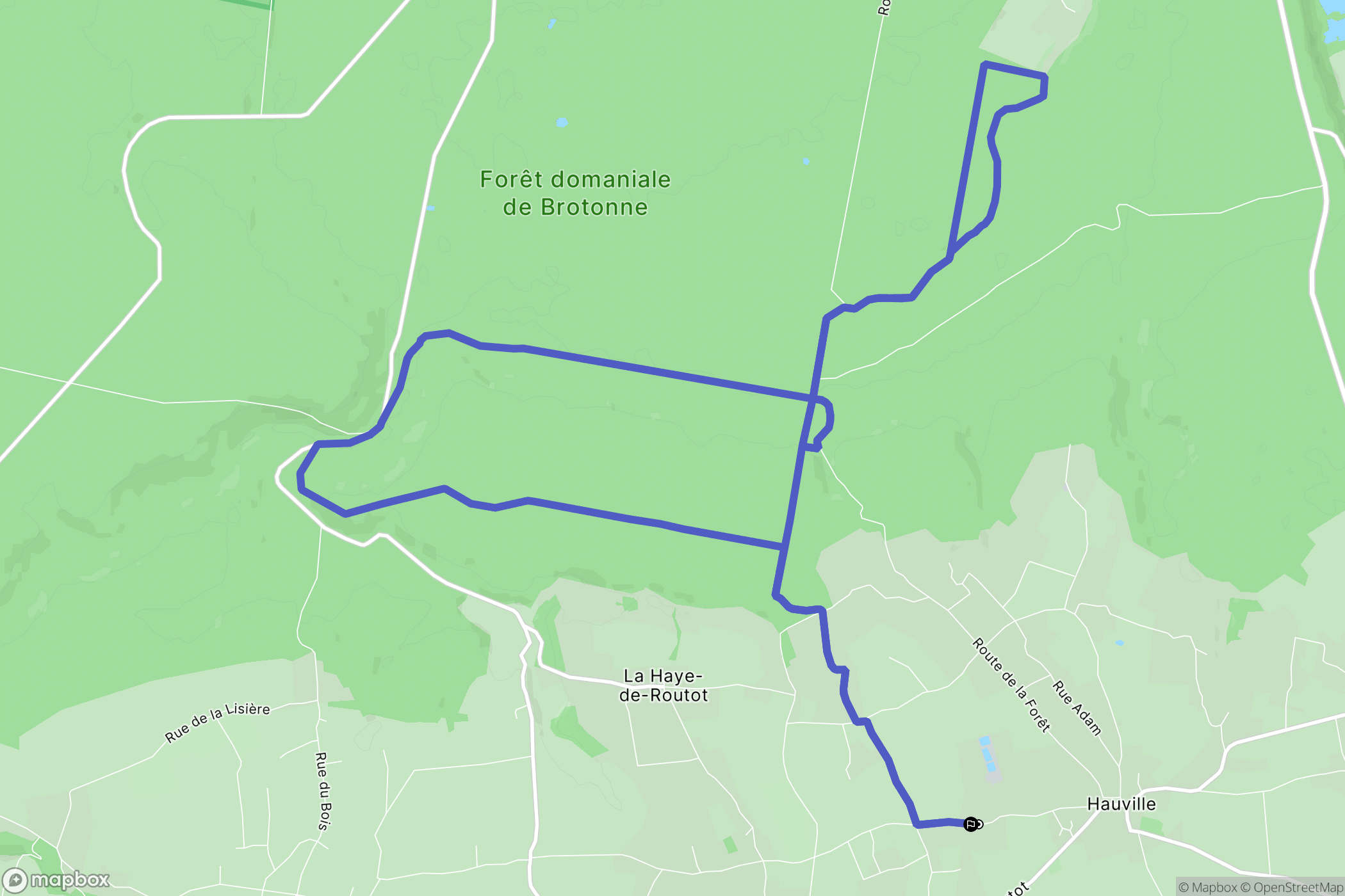 Hauville : carte du parcours de randonnée - France