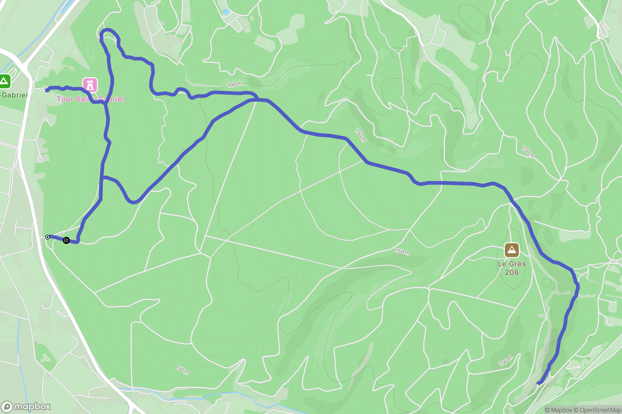 Tarascon : carte du parcours de randonnée - France