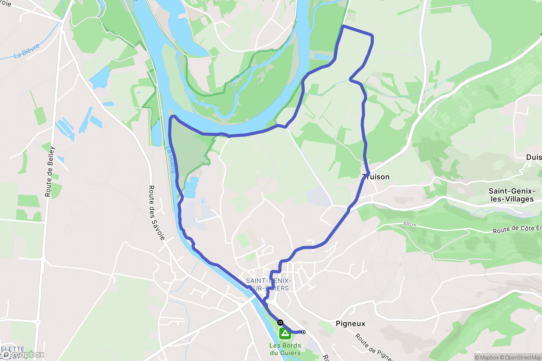 Saint-Genix-les-Villages : carte du parcours de randonnée - France