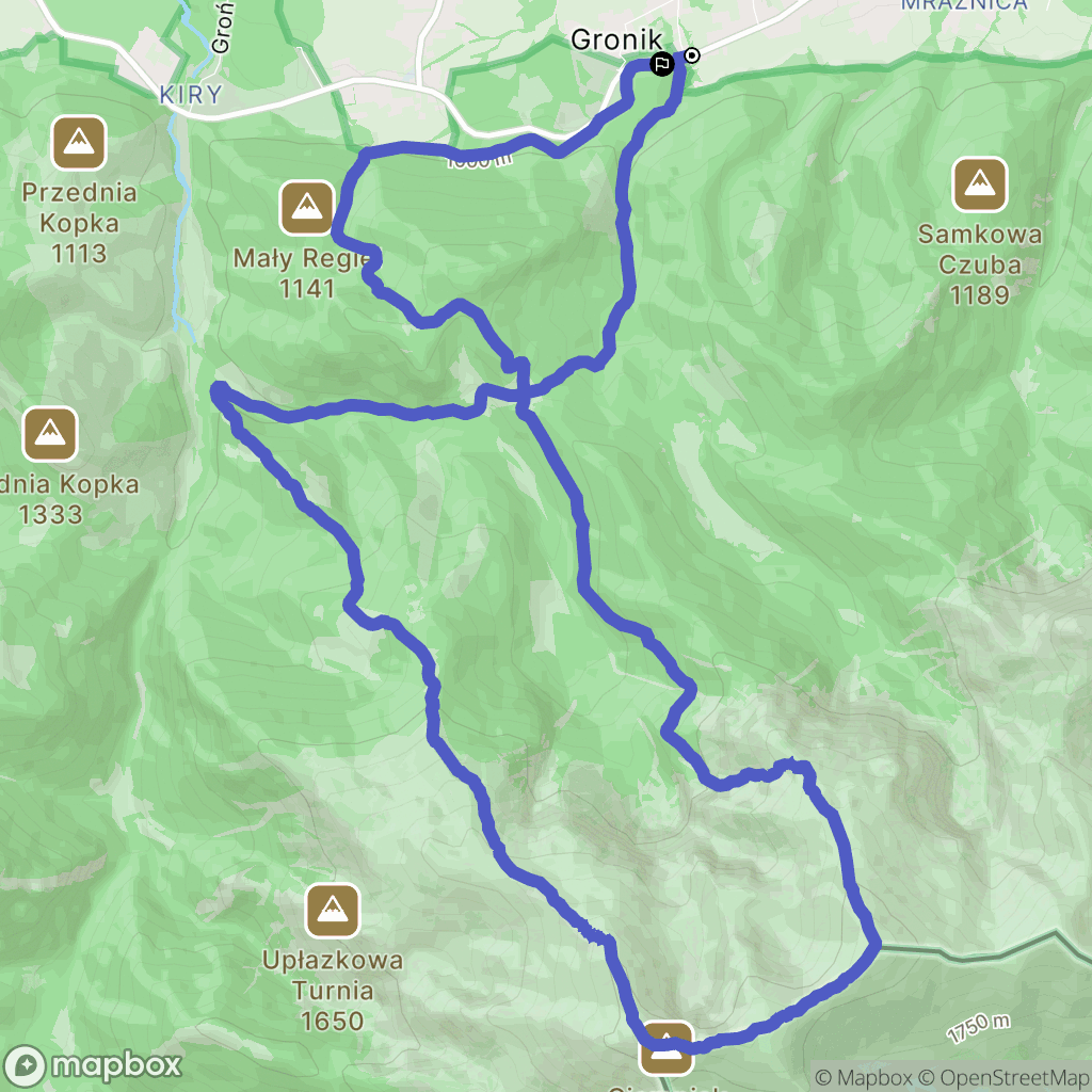Kościelisko: mapa trasy - Poland