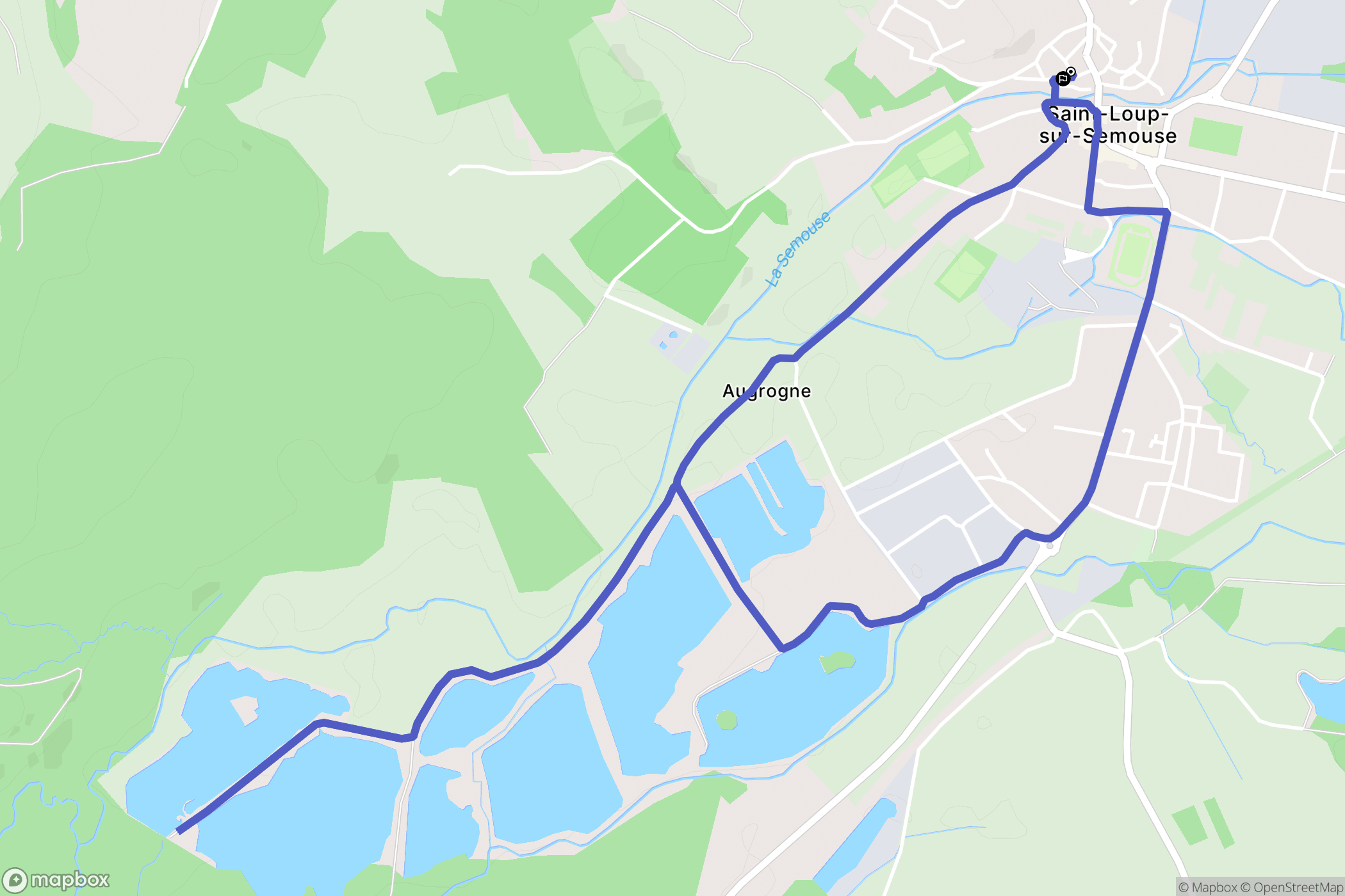 Saint-Loup-sur-Semouse : carte du parcours de randonnée - France