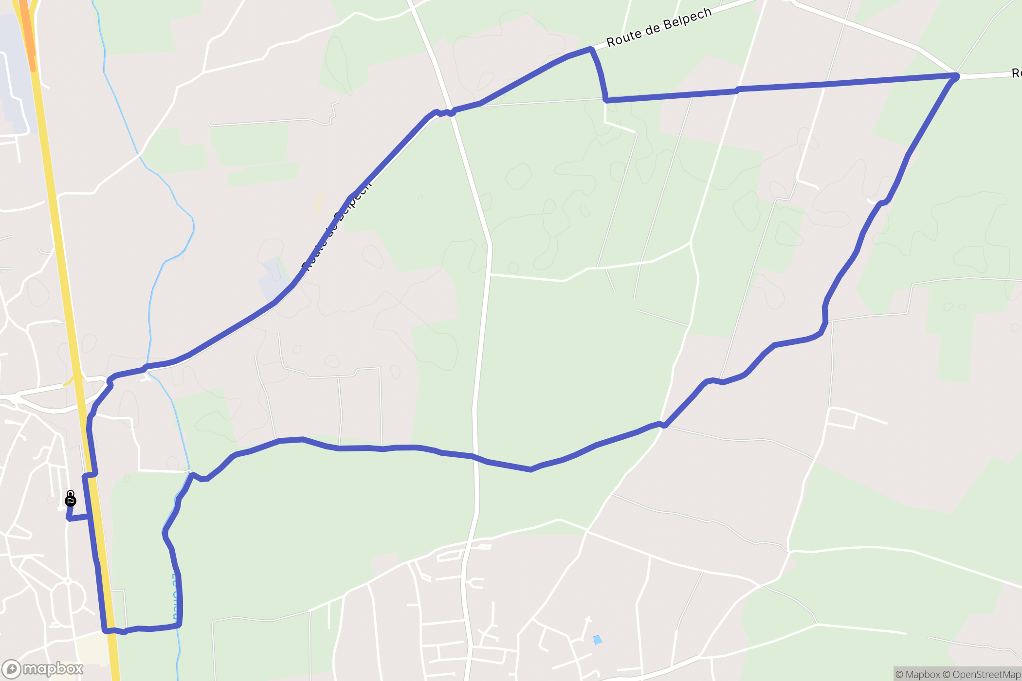 Pamiers : carte du parcours de randonnée - France