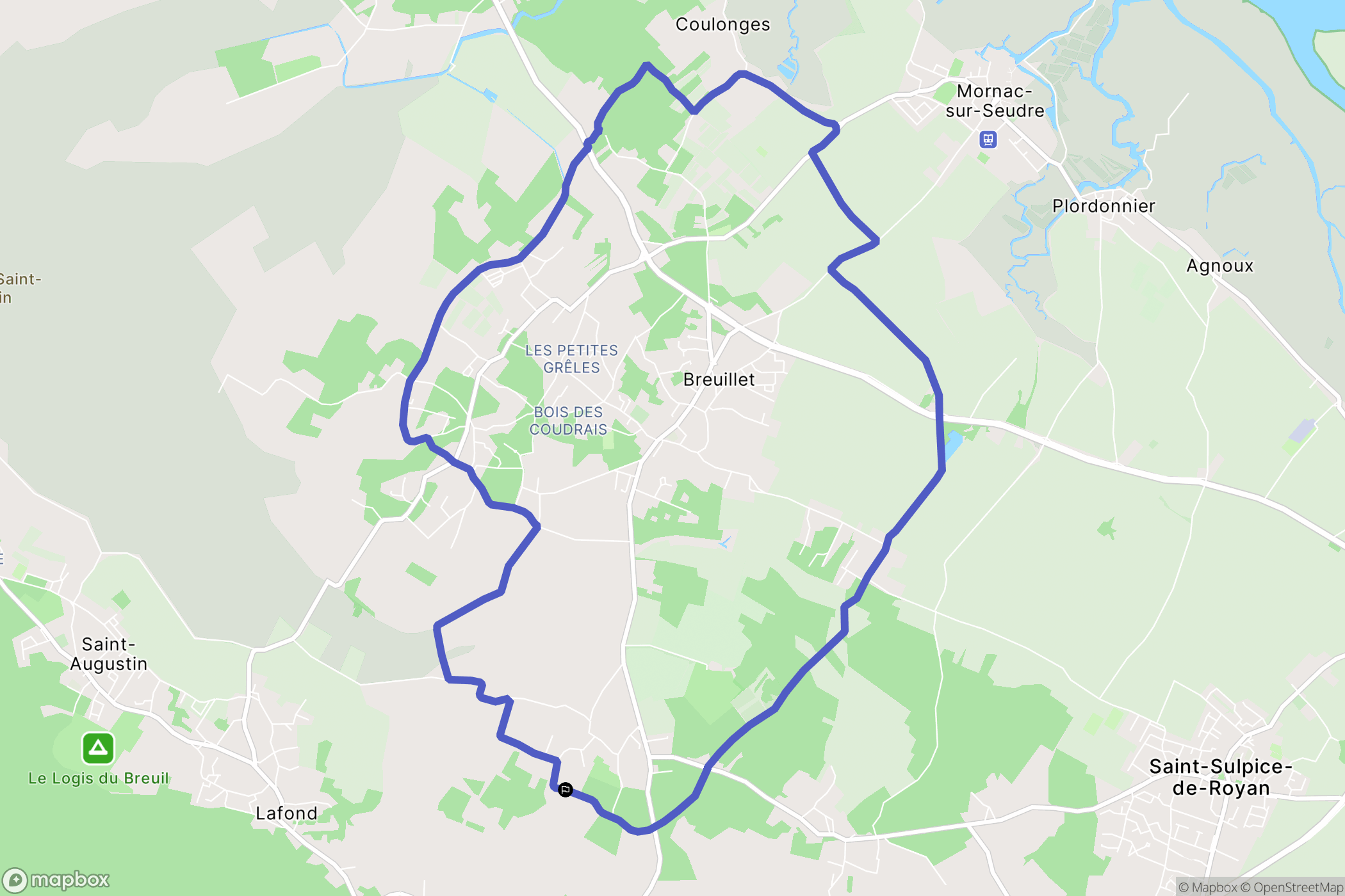 Breuillet : carte du parcours de randonnée - France
