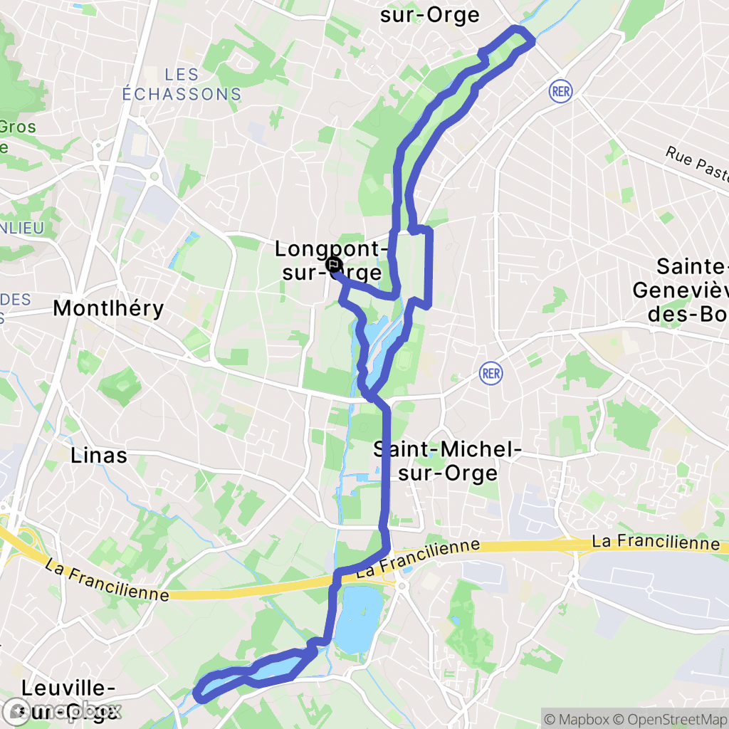 Longpont-sur-Orge : carte du parcours de randonnée - France